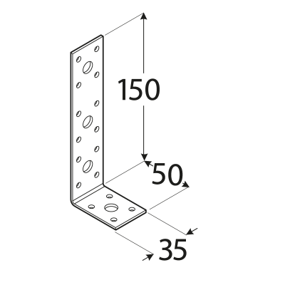 KL3 – úhelník spojovací 150x50x35x2,5  mm