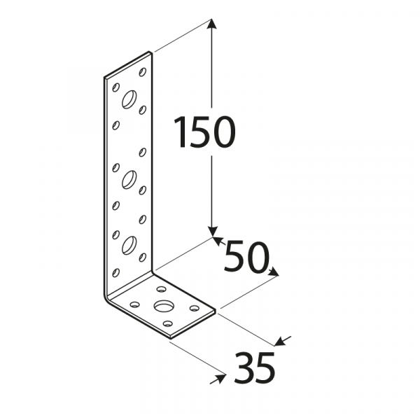 KL3 - úhelník spojovací 150x50x35x2,5 mm 1