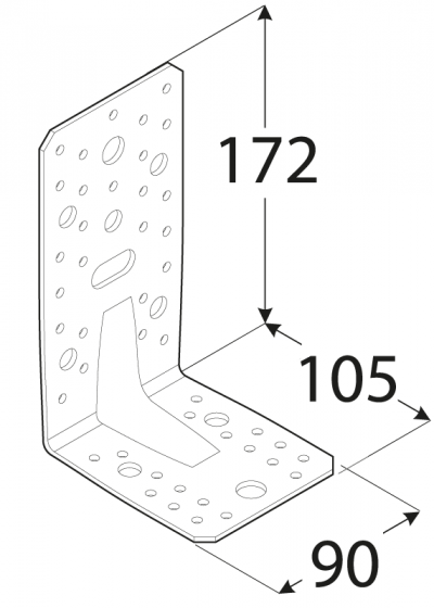 KP6 – úhelník s prolisem 172x105x90x3 mm