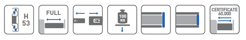 Zátěžové plnovýsuvy na 100kg Zátěžové plnovýsuvy na 100kg