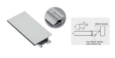 LED profil AL GLAX (DTD 18mm) věncový stříbrný 2 m