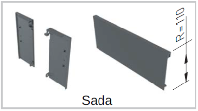 Zásuvkový Box Slim vnitř. zásuvka A1 sada = čelní panel+držák 110/1200mm Bílá