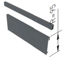 Zásuvkový Box Slim vnitř. zásuvka B čelní panel+reling 95/1200mm Antracit střední zásuvka