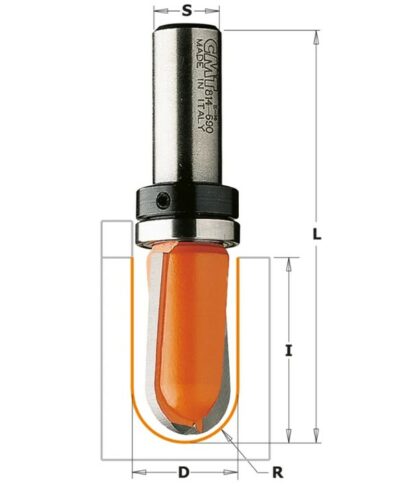 C91416011B C914B Čelní vypouklá fréza s ložiskem – R8 D15,8×9,5 S=8 HW