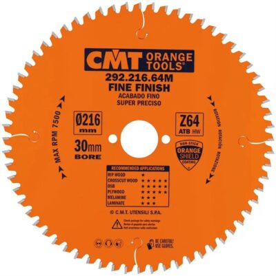 C29221664M Orange Pilový kotouč pro elektronářadí, finální řez – D216x2,8 d30 Z64 HW -5°Neg