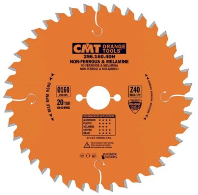 C29616040H Orange Pilový kotouč na lamino, plast a neželezné kovy – D160x2,2 d20 Z40 HW