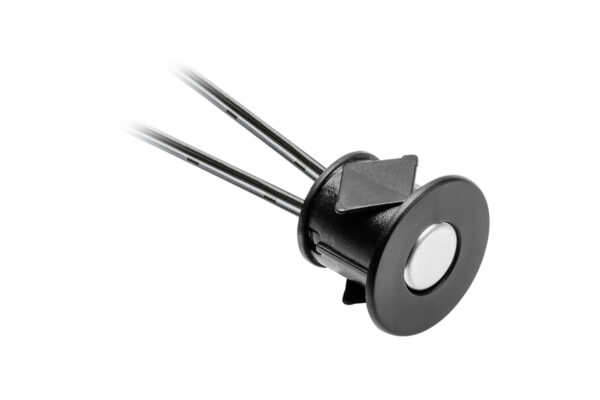 Spínač dotykový stmívatelný 12V/36W, 24V/72W, 3A, černý, pro otvor 18mm, mini AMP