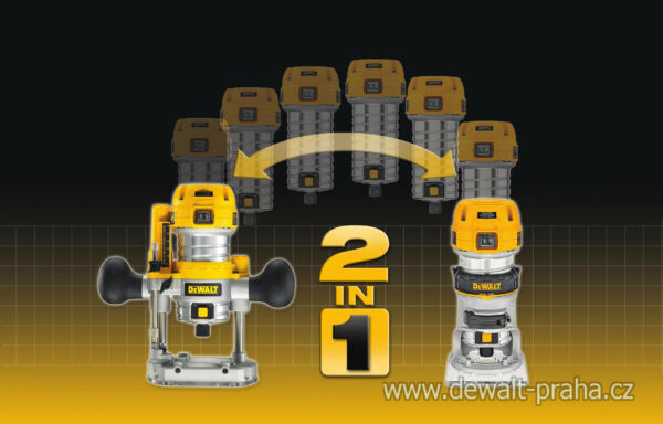 D26204K DeWALT Kombinovaná horní frézka 900 W