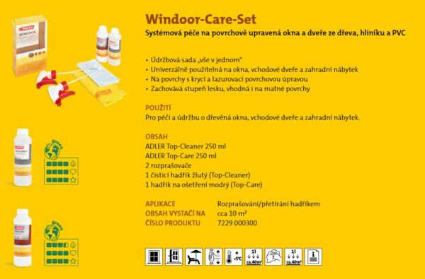ADLER Windoor Care-Set - pečující sada na okna a dveře