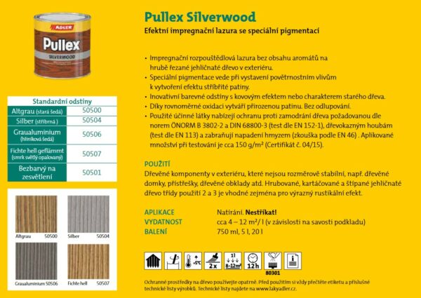 ADLER Silverwood lazura stribrna 0,75l