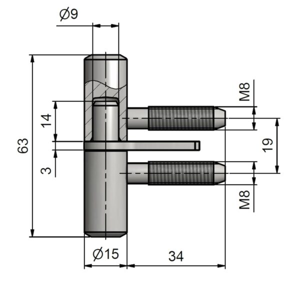 Závěs okenni  60 M8 s hreb. stříbrný 96040530