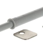 System otevírání push NK5 s magnet. dlouhý sv.šedá k zavrtání / s adaptérem k našroubování (tip-on)