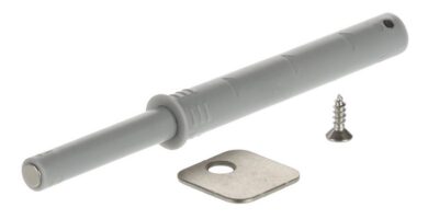 System otevírání push NK5 s magnet. dlouhý sv.šedá k zavrtání / s adaptérem k našroubování (tip-on)