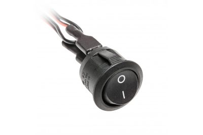 Spínač kolébkový černý 23mm 12V/36W, 24V/72W, 3A, kabel 1,4m, mini AMP