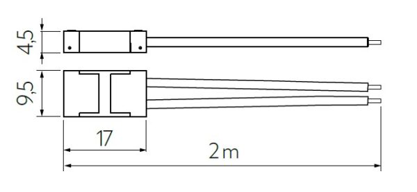 Konektor pro LED pásek 8mm a COB, LED/kabel 2m bez konektoru, 3A, IP20