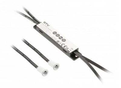 Spínač bezdotykový MICRO IR, 2 senzory, kabely 2m a 1,2m, Bílý, 12V/36W,24V/72W,3A, mini AMP