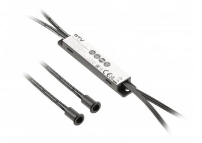 Spínač bezdotykový MICRO IR, 2 senzory, kabely 2m a 1,2m, Černý, 12V/36W,24V/72W,3A mini AMP